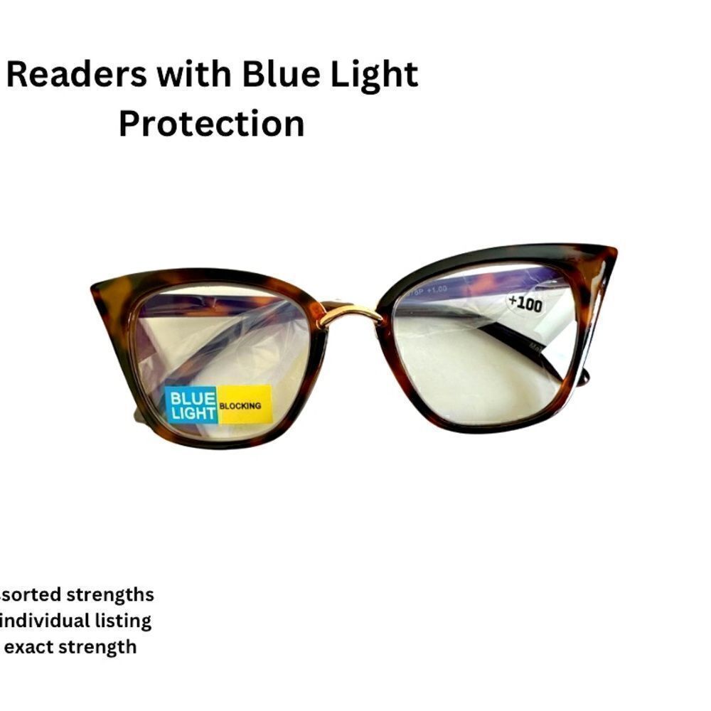 💼 Readers with Blue Light Protect.Tortoise Shell Frames Contemporary Cat Eye